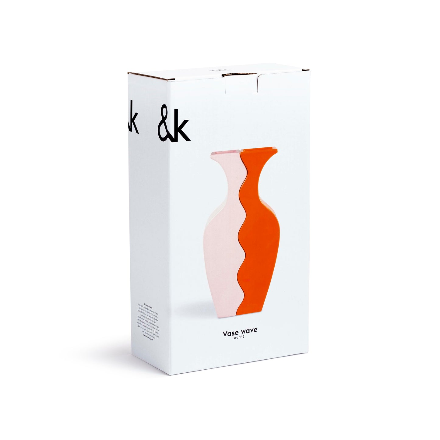 Vase Wave - Set of 2 - Orange/Pink