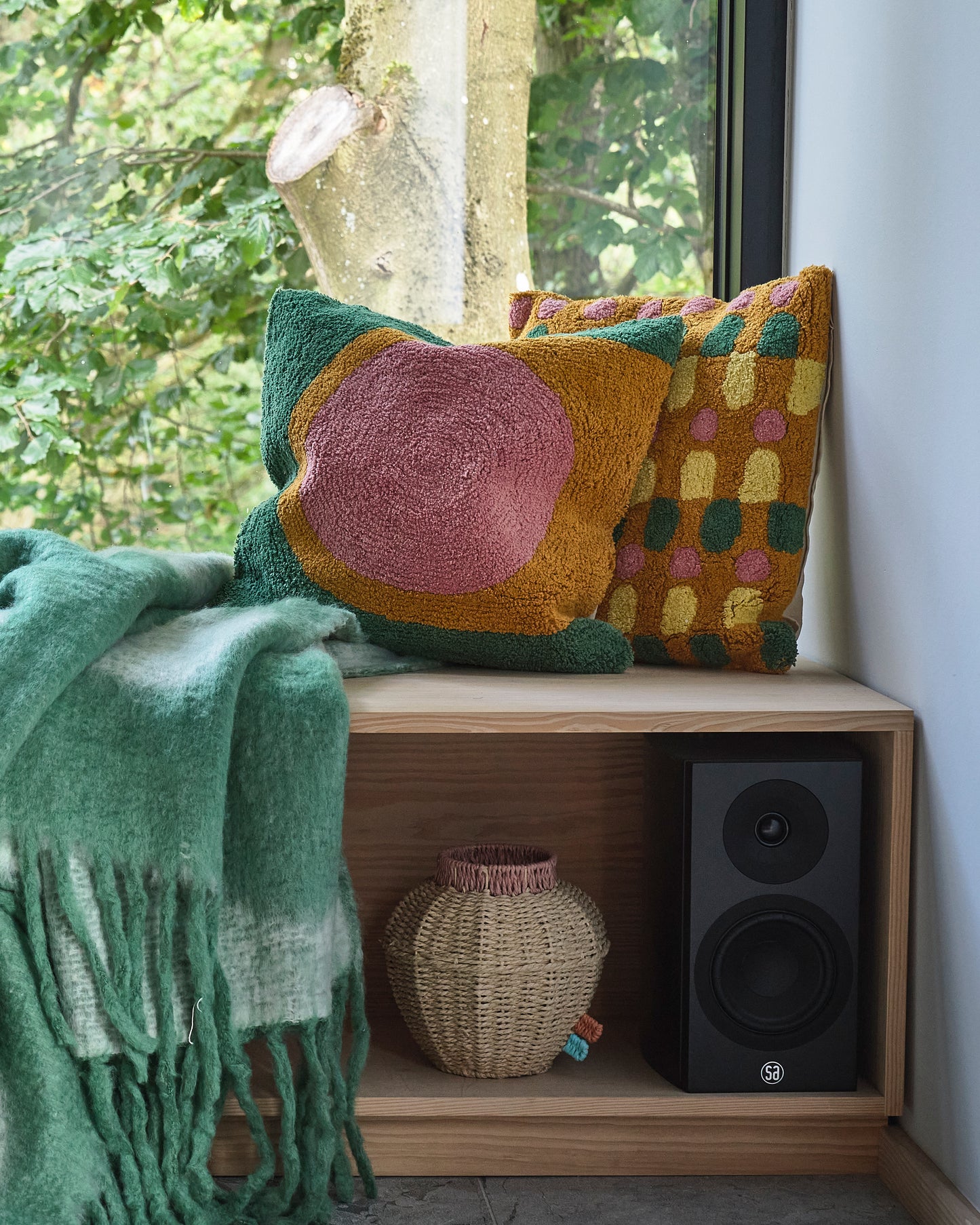CUSHION STYLES - 45X45CM - PINK/GREEN/BROWN/YELLOW