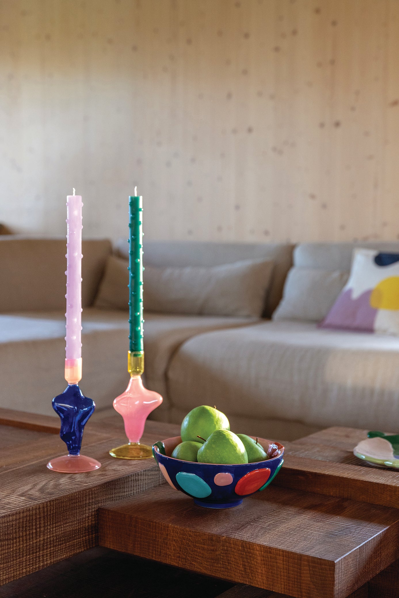 Candle Holder Flux - Light Blue/Orange