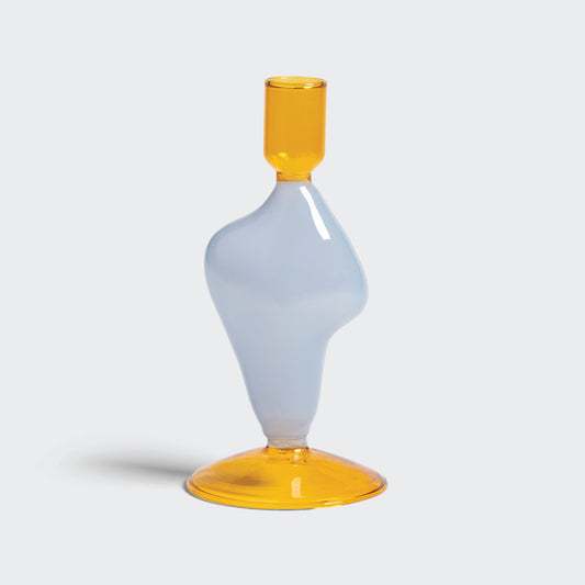 Candle Holder Flux - Light Blue/Orange