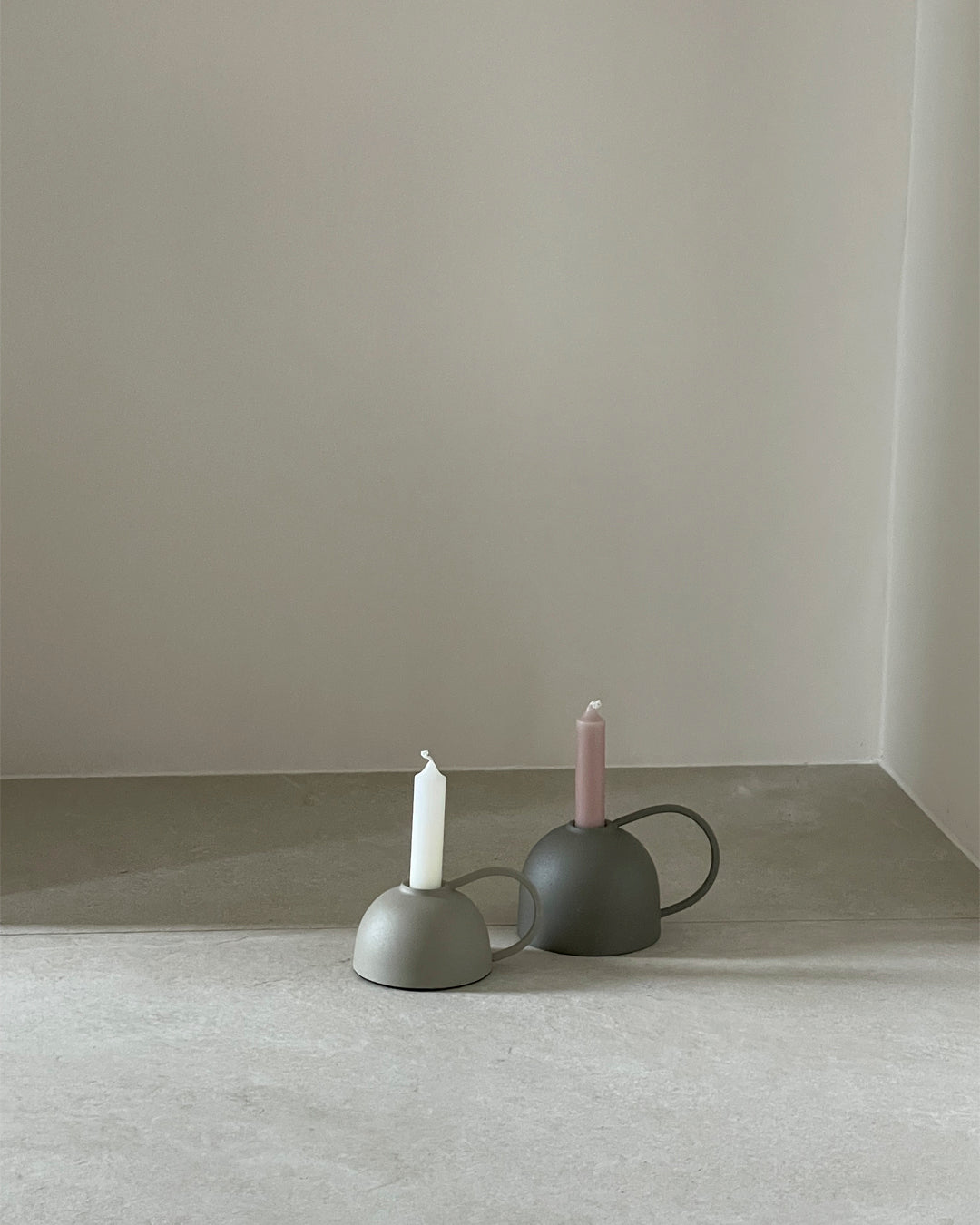 CANDLE HOLDER DOME - DARK GRAY