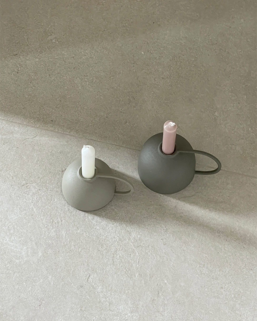 CANDLE HOLDER DOME - GRAY