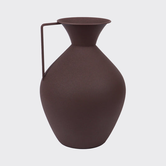 VASE OBJECT 36cm - RUST BROWN