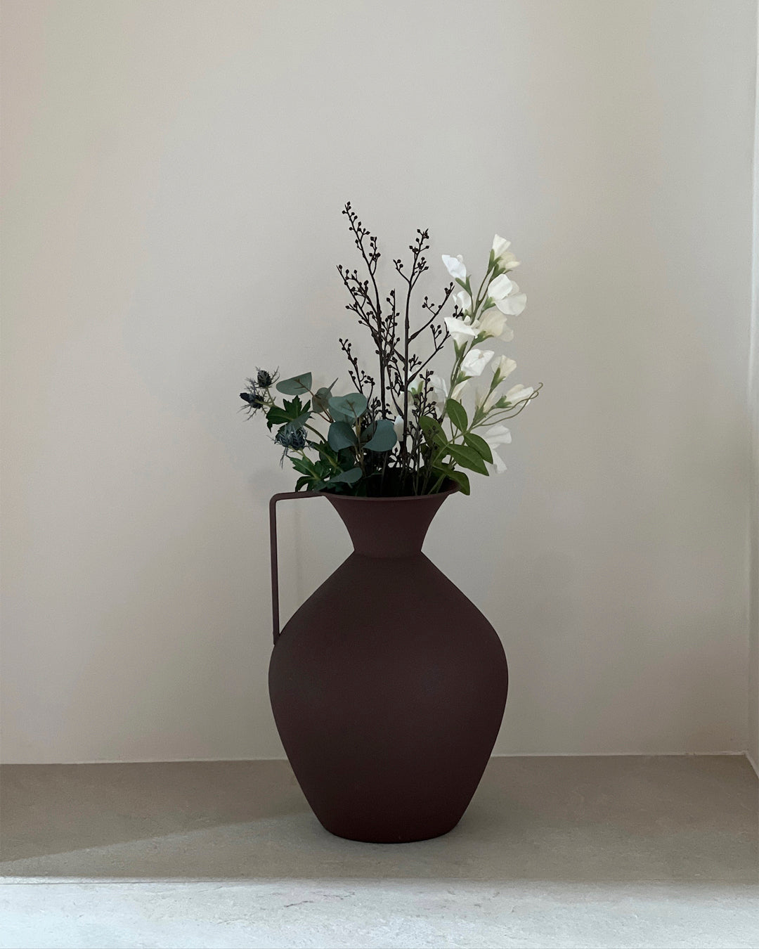 VASE OBJECT 36cm - RUST BROWN