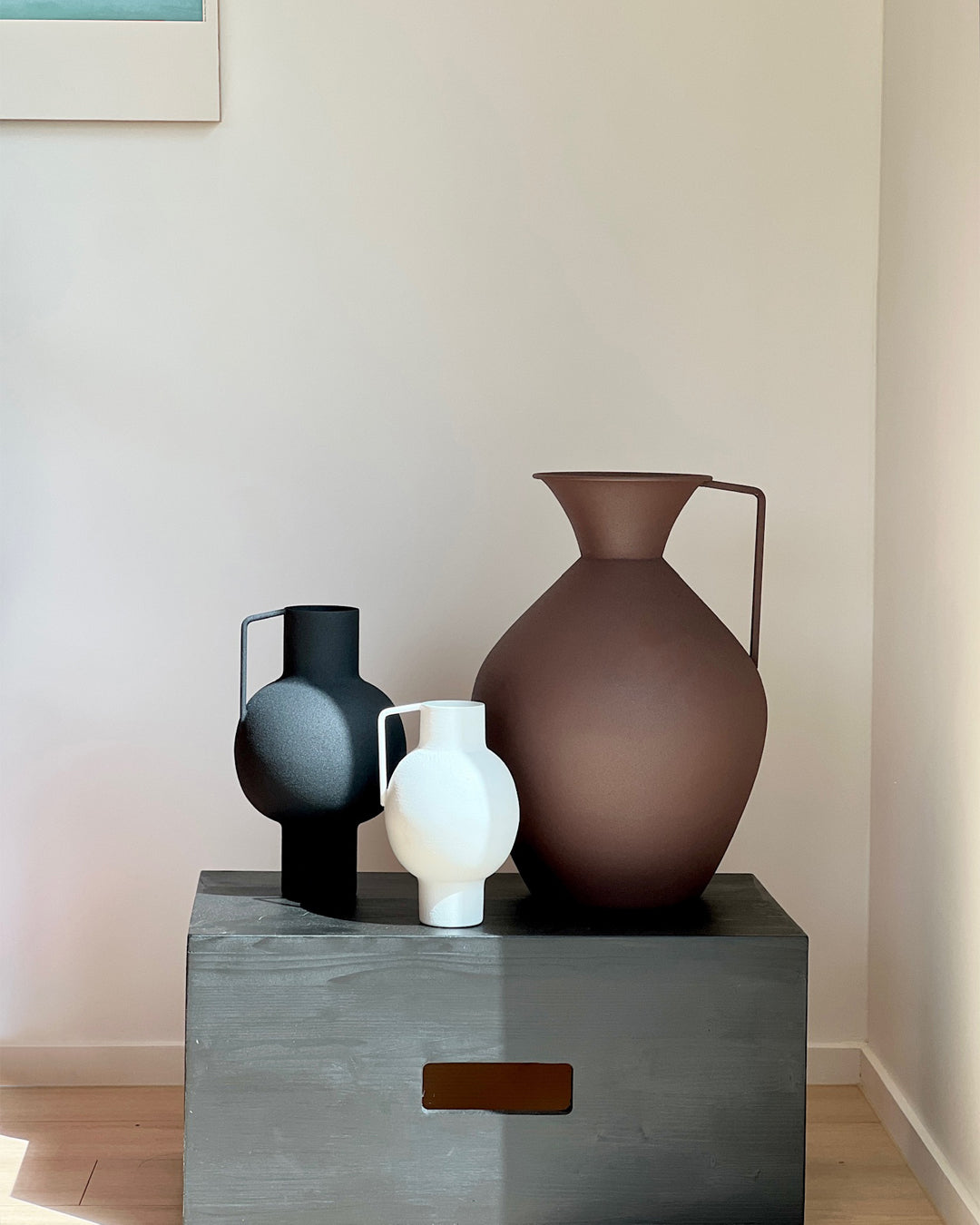 VASE OBJECT 36cm - RUST BROWN