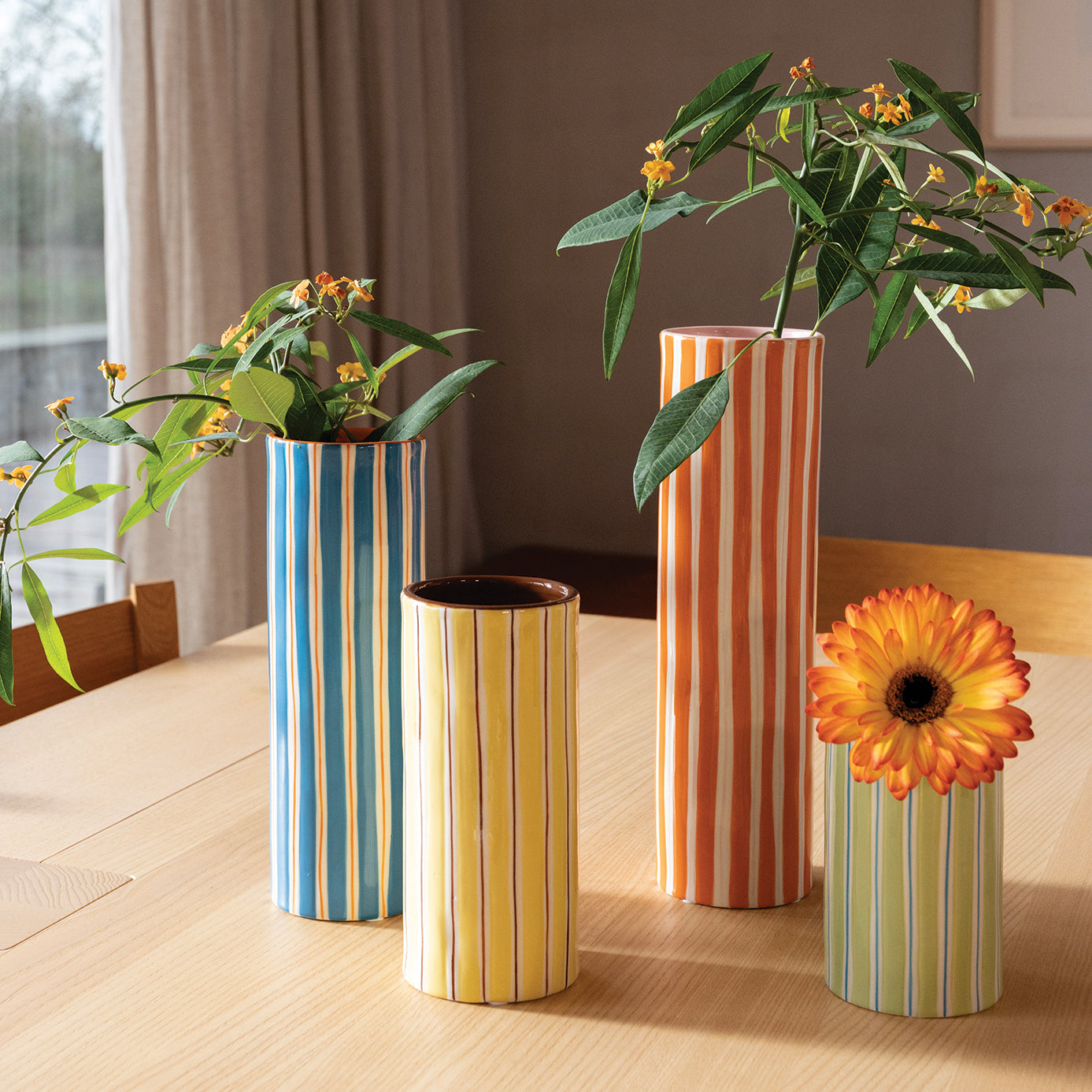 Porcelain Vase Ray - Orange/Pink